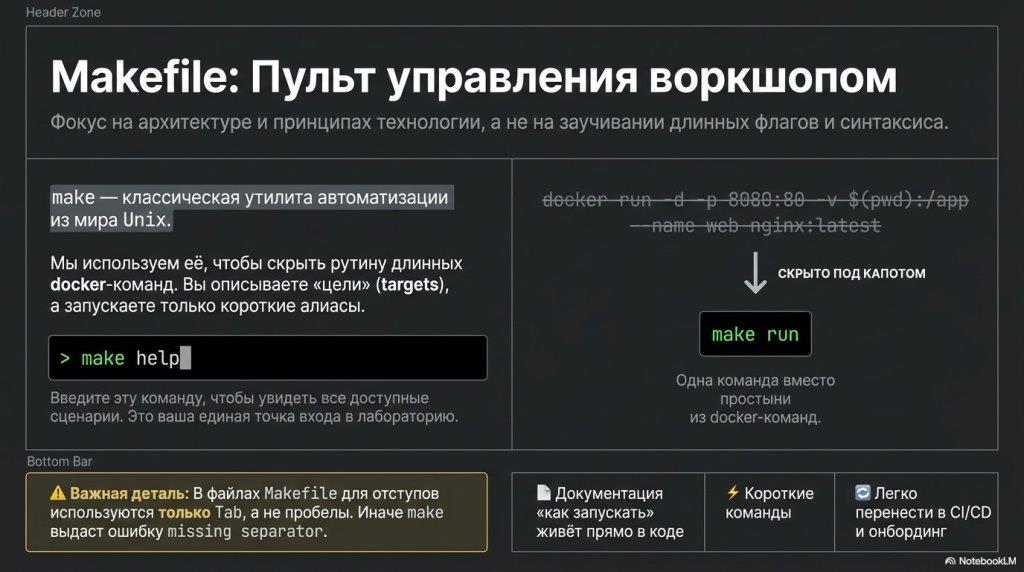 Make — автоматизация Docker-команд через Makefile